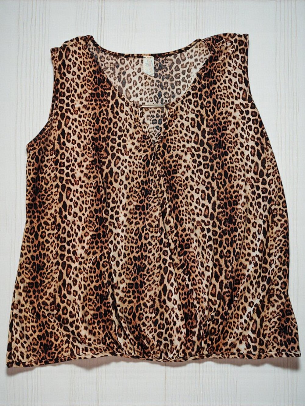 Leopard Print Sleeveless Blouse – Size 3X Statement Top